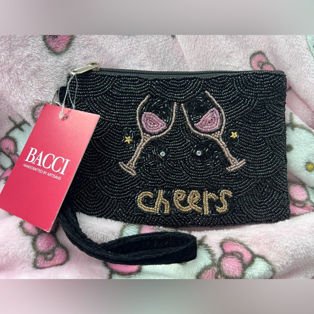 BACCI beaded wristlet clutch